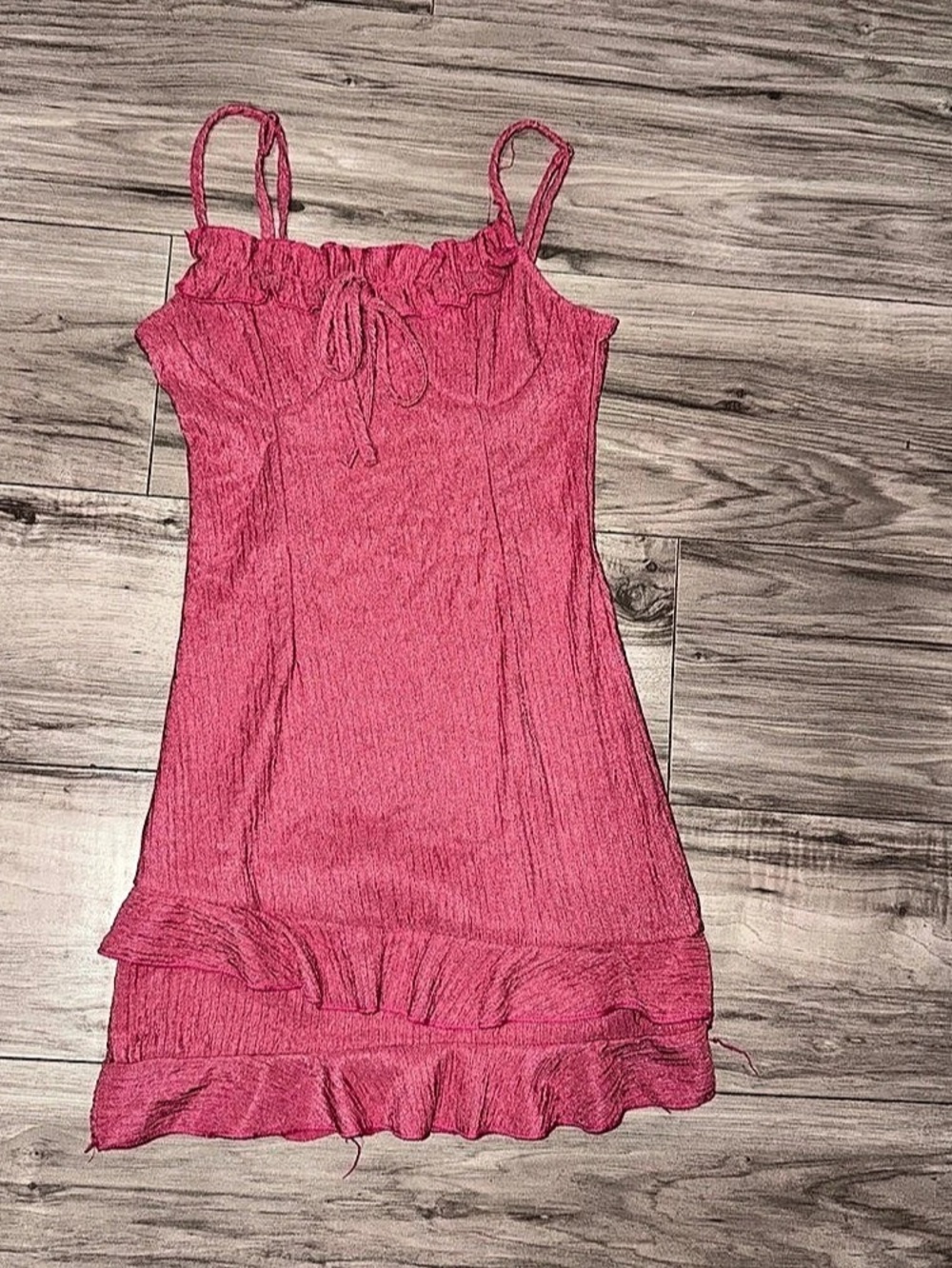 Pink Ruffle Mini Dress